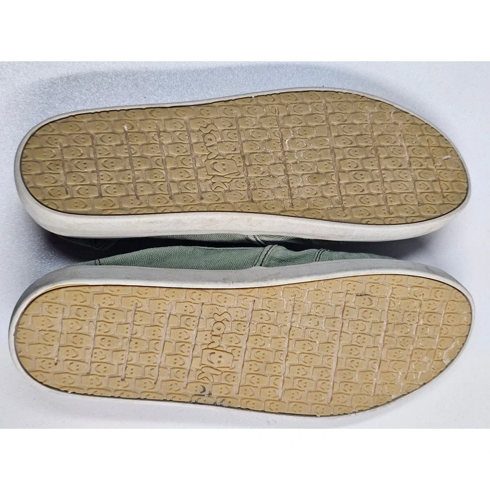 Sanuk Mens 13 Herringbone Slip On Loafers Sage Green Olive Shoes 1119334